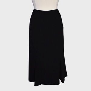 JM Collection Black Godet Midi Skirt